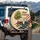 Vintage Teardrop Camper Happy Campers American Flag - Road Trip Essential Gift Spare Tire Cover - 3