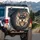 Smiling Black Tan Dog Head Paw Print Stars - Dog Lover Car Decor Gift Spare Tire Cover - 3