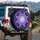 Radiant Cosmic Mandala Flower Glowing Nebulae Stars - Cosmic Car Decor Gift Spare Tire Cover - 3