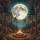 Luminous Full Moon Campfire Wilderness Autumn Starry Sky - Camping Enthusiast Gift Spare Tire Cover - 6