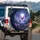 Iridescent Purple Butterfly Cosmos Flowers Luminous Full Moon Forest - Wildlife Lover Gift Spare Tire Cover - 3