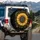 Golden Yellow Sunflower Indigo Black Seed Filigree Vines - Everyday Vehicle Decor Gift Spare Tire Cover - 3