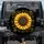 Golden Yellow Sunflower Indigo Black Seed Filigree Vines - Everyday Vehicle Decor Gift Spare Tire Cover - 1