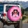 Girl Princess Shiny Bow Bubblegum - Car Decor Gift for Young Girls Spare Tire Cover - 3