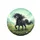 Shaggy Black Pony Wild Mane Flowing Tail Green Grass Orange Wildflowers - Wildlife Lover Gift Spare Tire Cover - 4