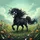 Shaggy Black Pony Wild Mane Flowing Tail Green Grass Orange Wildflowers - Wildlife Lover Gift Spare Tire Cover - 6