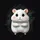 Plump White Cartoon Hamster with Pink Blush and Black Whiskers - Pet Lover Vehicle Decor Spare Tire Cover - 6