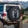 Black Llama Head Shaggy Fur Reflective Sunglasses Deep Charcoal Background - Wildlife Lover Gift Spare Tire Cover - 3