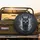 Black Llama Head Shaggy Fur Reflective Sunglasses Deep Charcoal Background - Wildlife Lover Gift Spare Tire Cover - 2