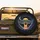 Retro Futuristic UFO Flying Saucer Golden Beam Cosmic Nebula Stars - Space Lover Gift Spare Tire Cover - 2