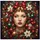 Ethereal Woman Face Poinsettia Christmas Adornments - Christmas Gift Spare Tire Cover - 6