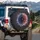 Glowing Dahlia American Flag Bloom Patriotic Car Decor Gift for Veterans Spare Tire Cover - 3