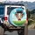 Wild Hair Shocked Cow Grassy Sky - Farmhouse Decor Gift for Cow Lover Spare Tire Cover - 3