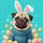 Pug Dog Bunny Ears Easter Eggs - Easter Holiday Dog Lover Gift Spare Tire Cover - 6