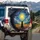 Patient Dog Gazing Cosmic Starry Night Grassland - Dog Lover Gift Spare Tire Cover - 3
