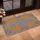 Delft Blue Floral Swirling Vine Blossoms & Leaves Burlap - Rustic Home Decor Gift Doormat - 4