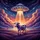 Purple-spotted Cow Flying Saucer Abduction - Cosmic Farmhouse Decor for Space Enthusiast Spare Tire Cover - 6