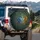 Blue Golden Dragon Intertwined Botanical Foliage - Fantasy Lover Gift Spare Tire Cover - 3