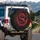 Mythical Coiled Red Dragon Fangs Claws Fiery Tendrils - Fantasy Art Dragon Lover Gift Spare Tire Cover - 3