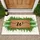 Script Custom Letter Coir Rectangle Green Fringe White Triangles Everyday Home Decor Gift Doormat - 1
