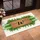 Script Custom Letter Coir Rectangle Green Fringe White Triangles Everyday Home Decor Gift Doormat - 4
