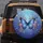 Vibrant Luminous Indigo Butterfly Floral Tapestry - Wildlife Lover Gift Spare Tire Cover - 5