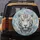 White Tiger Head Pastel Fluid Art Marbled Swirls with Golden Flecks Wildlife Lover Gift Spare Tire Cover - 5