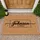 Custom Family Name Black Script Thin Border - Home Decor Gift Doormat - 1