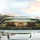 Happy Labrador Dogs Steering Wheel Sun-Drenched Landscape Road Trip - Dog Lover Gift Car Sunshade - 5