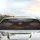 Dark Scaled Dragon Glowing Amber Eyes Sharp Fangs Smoke Ruined Cityscape - Fantasy Lover Gift Car Sunshade - 5