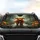 Fluffy Highland Calf Cosmos Flowers Forest Stream - Nature & Wildlife Lover Gift Car Sunshade - 4