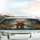 Fluffy Highland Calf Cosmos Flowers Forest Stream - Nature & Wildlife Lover Gift Car Sunshade - 5