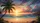 Tropical Palm Tree Golden Beach Sunset Ocean Waves - Car Interior Upgrade Car Sunshade - 6