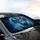 Grey Wolf Head Golden Eyes Cyan Diamond Ethereal Wings - Wildlife Lover Fantasy Gift Car Sunshade - 6