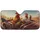 Cool Orange Rooster Driving Luxury Vehicle Desert Scene - Travel Gift for Adventurers Car Sunshade - 3