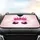 Glittery Pink Crown Black Eyelashes Magenta Silver Stardust - Luxury Style Gift for Women Car Sunshade - 4