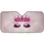 Glittery Pink Crown Black Eyelashes Magenta Silver Stardust - Luxury Style Gift for Women Car Sunshade - 3