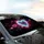 Neon Chalk Sketch Glowing Hearts Cosmic Energy Streaks - Auto Interior Decor Gift Car Sunshade - 6