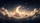 Crescent Moon Stars Clouds Nebulae Stardust Cosmic Night Sky - Car Decor Gift Car Sunshade - 7