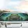 Smiling Green Tree Frog Golden Eyes Luminous Teal Scene - Wildlife Lover Gift Car Sunshade - 5