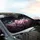 Sakura Cherry Blossoms Dark Foliage Light Particles Black Night Sky - Car Decor Gift Car Sunshade - 6