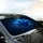 Deep Blue Cosmic Swirling Nebula Cloud Formations - Everyday Travel Essentials Car Sunshade - 6