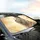 Noble White Lion Golden Eyes Golden Mist Radiant Sky - Wildlife Lover Gift Car Sunshade - 6