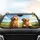 Golden Retrievers Smiling Red Bandana Steering Wheel Adventure Drive - Dog Lover Gift Car Sunshade - 4