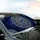 Mandala Flower Deep Blue Glitter Gold Filigree Glowing Gem - Car Decor Gift Car Sunshade - 6