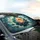 Peony Blossom Flower Teal Aqua Gold Luminous Petals & Marble Patterns Car Interior Upgrade Car Sunshade - 6