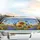 Lush Sunflowers Wildflowers Butterflies Bees Clouds - Road Trip Gift Car Sunshade - 5