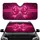 Hot Pink Satin Ribbon Bow Fuchsia Black Leopard Spots - Car Interior Upgrade Car Sunshade - 1