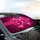 Hot Pink Satin Ribbon Bow Fuchsia Black Leopard Spots - Car Interior Upgrade Car Sunshade - 6