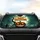 Happy Halloween Grinning Jack-o'-lantern Full Moon Bats Road Trip Accessory Car Sunshade - 4